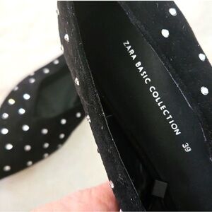 Zara Black Rhinestine Pointed Toe Flats